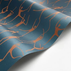 Kép 2/3 - Casadeco Modern sötétzöld vlies tapéta táncosokkal Alberto Cuivre 53 cm X 10 m