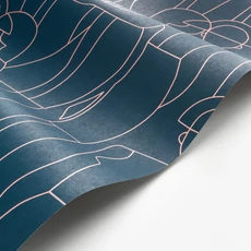 Kép 2/3 - Casadeco Kék modern mintás vlies tapéta Model Bleu Petrole 53 cm X 10 m