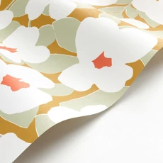 Kép 2/3 - Casadeco Vidám virág mintás zöld-sárga Flower Power Jaune D'or 53 cm X 10 m