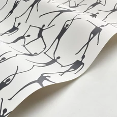 Kép 2/3 - Casadeco Modern fehér-fekete vlies tapéta táncosokkal Alberto Noir Gravure 53 cm X 10 m