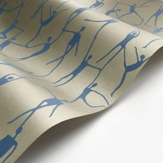 Kép 2/3 - Casadeco Modern keki zöld vlies tapéta táncosokkal Alberto Vert Kaki 53 cm X 10 m