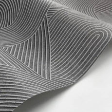 Kép 2/3 - Casadeco 3D hatású modern vonalmintás sötétszürke vlies tapéta Jardin Des Pierres Anthracite 53 cm X 10 m