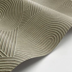 Kép 2/3 - Casadeco 3D hatású modern vonalmintás zöld vlies tapéta Jardin Des Pierres Vert Taiga 53 cm X 10 m