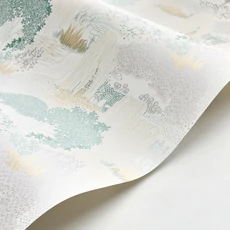 Kép 2/3 - Casadeco Japánkertes elegáns arany-zöld vlies tapéta Niwa Vert Sauge 53 cm X 10 m