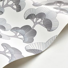 Kép 2/3 - Casadeco Elegáns fa mintás fekete-fehér vlies tapéta Goyo Matsu Noir Fusain 53 cm X 10 m