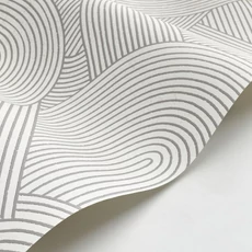 Kép 2/3 - Casadeco 3D hatású modern vonalmintás fekete-fehér vlies tapéta Jardin Des Pierres Noir Fusain 53 cm X 10 m