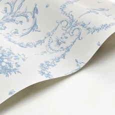 Kép 2/3 - Casadeco Klasszikus ornamentikás kék vlies tapéta Corne D'Abondance Bleu Faience 53 cm X 10 m