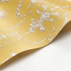 Kép 2/3 - Casadeco Klasszikus ornamentikás sárga vlies tapéta Corne D'Abondance Jaune Soleil 53 cm X 10 m