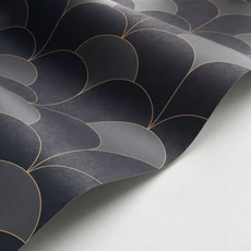 Kép 2/3 - Casadeco Elegáns Art deco fekete vlies tapéta Theatre Noir Reglisse 53 cm X 10 m