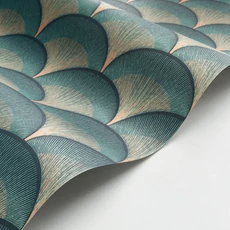 Kép 2/3 - Casadeco Elegáns art deco zöld-arany vlies tapéta Broadway Vert Canopee 53 cm X 10 m