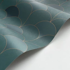 Kép 2/3 - Casadeco Elegáns Art deco kékes zöld vlies tapéta Theatre Vert Canopee 53 cm X 10 m