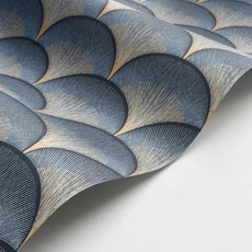 Kép 2/3 - Casadeco Elegáns art deco kék-arany vlies tapéta Broadway Bleu Orage 53 cm X 10 m