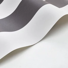 Kép 2/3 - Casadeco Vastag csíkos klasszikus fekete-fehér vlies tapéta Bruges Charbon 53 cm X 10 m