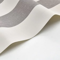 Kép 2/3 - Casadeco Szövethatású széles csíkos fekete-fehér vinyl tapéta Williamsburg Rayure Charbon 53 cm X 10 m