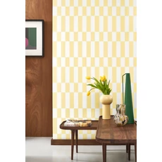 Kép 3/3 - Casadeco Retro halványsárga vlies tapéta Diner Jaune Lemon 53 cm X 10 m
