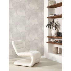 Kép 3/3 - Casadeco 3D hatású modern vonalmintás fekete-fehér vlies tapéta Jardin Des Pierres Noir Fusain 53 cm X 10 m