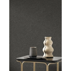 Kép 3/3 - Casadeco Szövethatású fekete vinyl tapéta Java Noir Reglisse 53 cm X 10 m