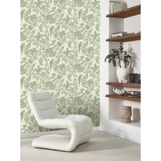 Kép 3/3 - Casadeco Indamintás zöld vinyl tapéta papagájokkal Etourneau Vert Sauge 53 cm X 10 m