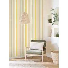Kép 3/3 - Casadeco Modern csíkos sárga vinyl tapéta Venice Beach Jaune Citron 53 cm X 10 m