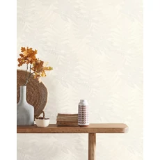 Kép 3/3 - Casadeco Páfrány mintás fehér vinyl tapéta Yosemite Blanc Coton 53 cm X 10 m