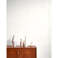 Kép 3/3 - Casadeco Csíkos klasszikus gyöngyházas ekrü vlies tapéta Olympe Nacre 53 cm X 10 m