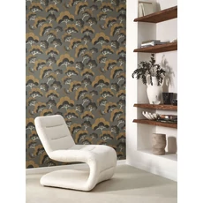 Kép 3/3 - Casadeco Elegáns fa mintás barna-zöld vlies tapéta Goyo Matsu Vert Taiga 53 cm X 10 m