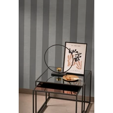 Kép 3/3 - Casadeco Elegáns csíkos sötétbarna vinyl tapéta Five O'Clock Stripe Noir Poivre 53 cm X 10 m