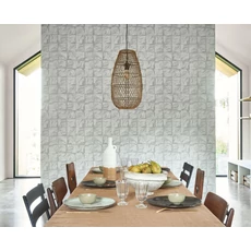 Kép 3/3 - Casadeco 3D hatású rácsmintás szürke vlies tapéta Papier Froisse Ciel 53 cm X 10 m