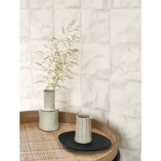 Kép 3/3 - Casadeco 3D hatású rácsmintás törtfehér vlies tapéta Papier Froisse Craie 53 cm X 10 m
