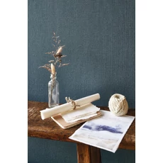 Kép 3/3 - Casadeco Színében csíkos klasszikus sötétkék vlies tapéta Papier Kraft Bleu Petrole 53 cm X 10 m