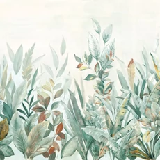 Kép 1/2 - Casadeco Modern levélmintás zöld vlies poszter tapéta Nature Sauvage Canopee 400 cm X 3,1 m