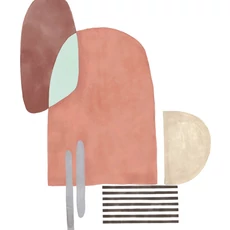 Kép 1/2 - Casadeco Absztrakt mintás natúr színösszeállítású vlies poszter tapéta Gelato Peach 200 cm X 2,5 m