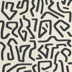 Kép 1/3 - Casadeco Absztrakt mintás bézs-fekete vlies tapéta Symbol Lin/Noir 53 cm X 10 m