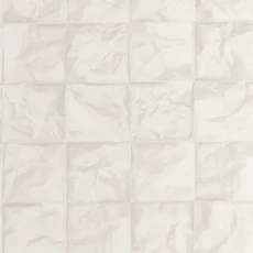 Kép 1/3 - Casadeco 3D hatású rácsmintás törtfehér vlies tapéta Papier Froisse Craie 53 cm X 10 m