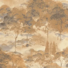 Kép 1/3 - Casadeco Erdő mintás sárga vinyl tapéta Sila Jaune Miel 53 cm X 10 m