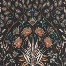 Kép 1/3 - Casadeco Klasszikus fekete vlies tapéta virágos ornamentikával Lords Noir Reglisse 53 cm X 10 m