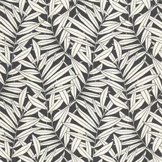 Kép 1/3 - Casadeco Páfrány mintás fekete-fehér vlies tapéta Preston Mordore Noir 53 cm X 10 m