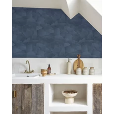 Kép 3/3 - Casadeco Modern mintás kék vlies tapéta Papier Colle Bleu Ardoise 53 cm X 10 m