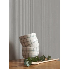 Kép 3/3 - Casadeco Színében csíkos klasszikus szürke vlies tapéta Papier Kraft Fumee 53 cm X 10 m
