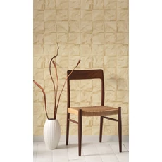 Kép 3/3 - Casadeco 3D hatású rácsmintás sárga vlies tapéta Papier Froisse Dore 53 cm X 10 m