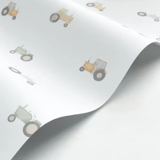 Kép 2/3 - Casadeco Traktoros bézs vlies tapéta Vintage Tractor Naturel 53 cm X 10 m