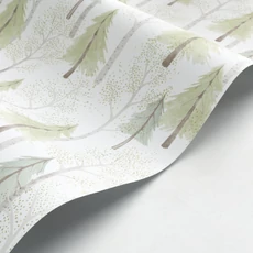 Kép 2/3 - Casadeco Fenyő mintás modern zöld vlies tapéta Walk In The Forest Vert Amande 53 cm X 10 m