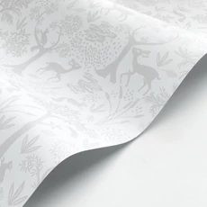 Kép 2/3 - Casadeco Erdő mintás pasztell szürke vlies tapéta Poetic Forest Gris Duvet 53 cm X 10 m