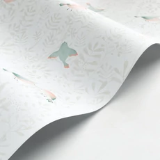 Kép 2/3 - Casadeco Madár mintás zöld vlies tapéta Flying Bird Vert Amande 53 cm X 10 m