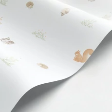 Kép 2/3 - Casadeco Apró állatos bézs vlies tapéta Companions Of The Forest Vert Amande 53 cm X 10 m