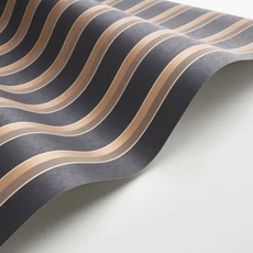 Kép 2/3 - Casadeco Elegáns vékony csíkos fekete-barna vlies tapéta Country Club Mordore Noir 53 cm X 10 m