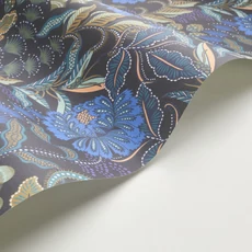 Kép 2/3 - Casadeco Exkluzív angol virág mintás kék vlies tapéta Bloomsbury Bleu Indigo 53 cm X 10 m