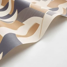 Kép 2/3 - Casadeco Absztrakt mintás modern bézs-fekete vlies tapéta Concept Lin/Noir 53 cm X 10 m