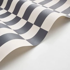 Kép 2/3 - Casadeco Retro bézs-fekete vlies tapéta Diner Lin/Noir 53 cm X 10 m