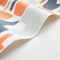 Kép 2/3 - Casadeco Modern narancssárga-zöld vlies tapéta absztrakt mintával Module Orange/Celdon 53 cm X 10 m